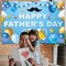 Happy Father's Day Banner Backdrop Light Blue Theme Background Decor for Happy Father's Day Festival Party Celebration Photography Photo Prop Decorations Supplies 72x43in-BECKTEN